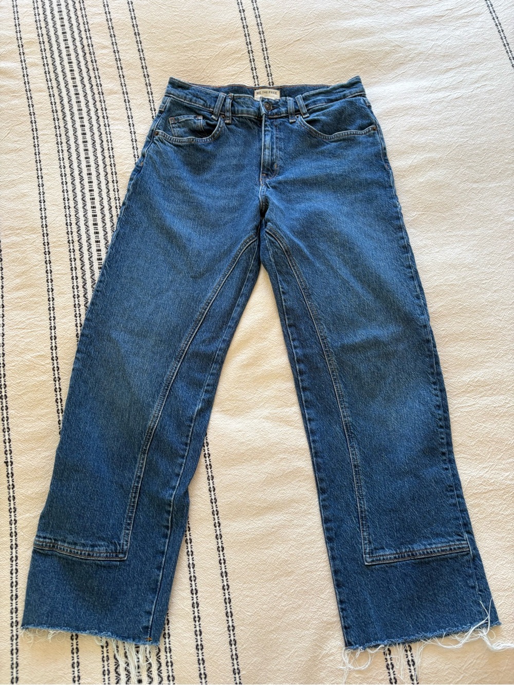 We The Free Dark Blue Wide-Leg Panel Jeans